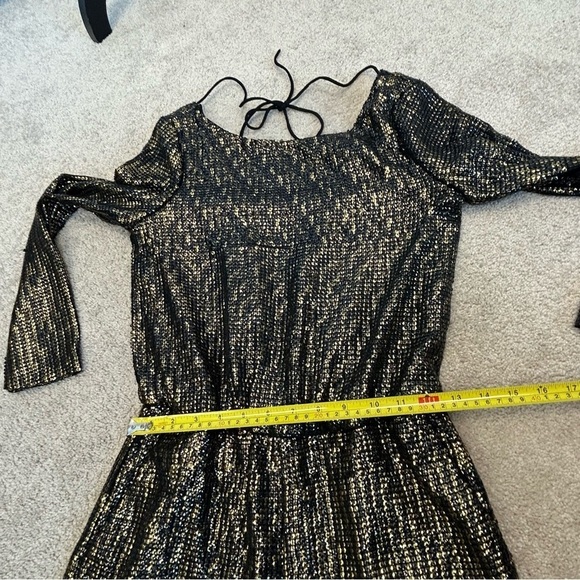 ZARA evening collection gold black metallic sequin long sleeve romper Sz XS - Picture 13 of 15